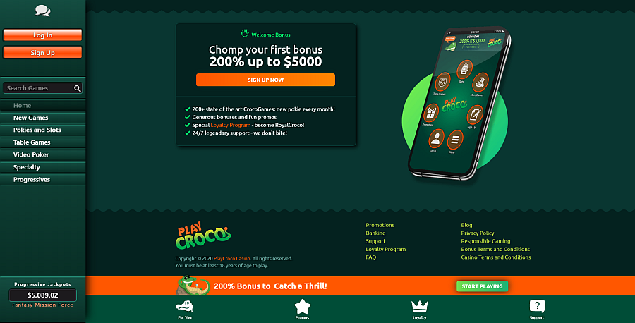 Play Croco Mobile Casino