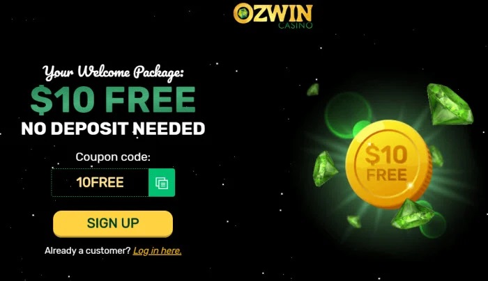 Types of Ozwin Casino No Deposit Bonus